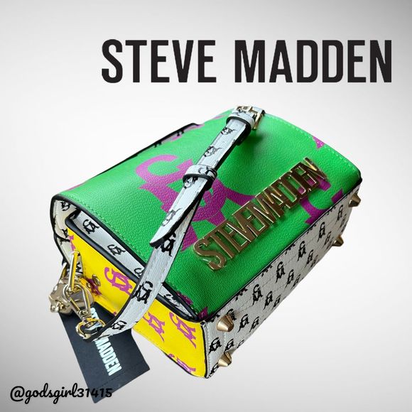 NWT 🦄 Steve Madden BKinder Green Multi Crossbody Bag Purse (BSpeedy Mini) - Picture 2 of 12